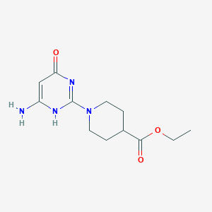 molecular formula C12H18N4O3 B7829652 ethyl 1-(6-amino-4-oxo-1H-pyrimidin-2-yl)piperidine-4-carboxylate 
