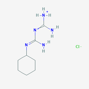 molecular formula C8H18ClN5 B7829729 [N'-(N'-cyclohexylcarbamimidoyl)carbamimidoyl]azanium;chloride 