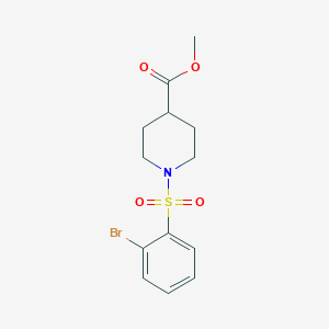molecular formula C13H16BrNO4S B7829940 Methyl 1-(2-bromophenyl)sulfonylpiperidine-4-carboxylate 