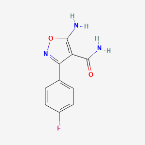molecular formula C10H8FN3O2 B7830338 5-amino-3-(4-fluorophenyl)-1,2-oxazole-4-carboxamide 