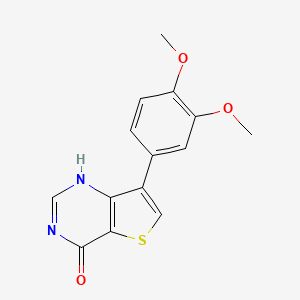molecular formula C14H12N2O3S B7830408 7-(3,4-dimethoxyphenyl)-1H-thieno[3,2-d]pyrimidin-4-one 