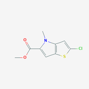 molecular formula C9H8ClNO2S B7830684 methyl 2-chloro-4-methyl-4H-thieno[3,2-b]pyrrole-5-carboxylate 