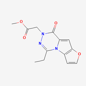 molecular formula C13H13N3O4 B7830706 methyl 2-(12-ethyl-9-oxo-5-oxa-1,10,11-triazatricyclo[6.4.0.02,6]dodeca-2(6),3,7,11-tetraen-10-yl)acetate 