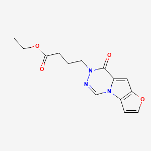 molecular formula C14H15N3O4 B7830719 ethyl 4-(9-oxo-5-oxa-1,10,11-triazatricyclo[6.4.0.02,6]dodeca-2(6),3,7,11-tetraen-10-yl)butanoate 