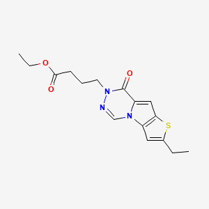 molecular formula C16H19N3O3S B7830740 ethyl 4-(4-ethyl-9-oxo-5-thia-1,10,11-triazatricyclo[6.4.0.02,6]dodeca-2(6),3,7,11-tetraen-10-yl)butanoate 