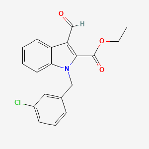 molecular formula C19H16ClNO3 B7831335 ETHYL 1-[(3-CHLOROPHENYL)METHYL]-3-FORMYL-1H-INDOLE-2-CARBOXYLATE 