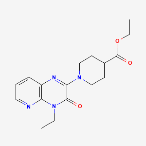 molecular formula C17H22N4O3 B7831526 Ethyl 1-(4-ethyl-3-oxo-3,4-dihydropyrido[2,3-b]pyrazin-2-yl)piperidine-4-carboxylate 