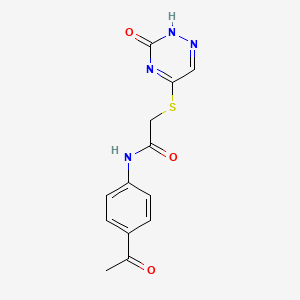 molecular formula C13H12N4O3S B7831800 N-(4-ACETYLPHENYL)-2-[(3-HYDROXY-1,2,4-TRIAZIN-5-YL)SULFANYL]ACETAMIDE 