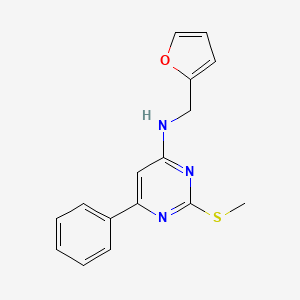 molecular formula C16H15N3OS B7831942 N-[(FURAN-2-YL)METHYL]-2-(METHYLSULFANYL)-6-PHENYLPYRIMIDIN-4-AMINE 