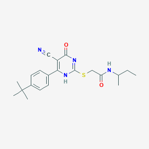 molecular formula C21H26N4O2S B7832052 N-butan-2-yl-2-[[6-(4-tert-butylphenyl)-5-cyano-4-oxo-1H-pyrimidin-2-yl]sulfanyl]acetamide 