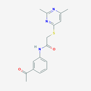 molecular formula C16H17N3O2S B7832195 N-(3-ACETYLPHENYL)-2-[(2,6-DIMETHYLPYRIMIDIN-4-YL)SULFANYL]ACETAMIDE 