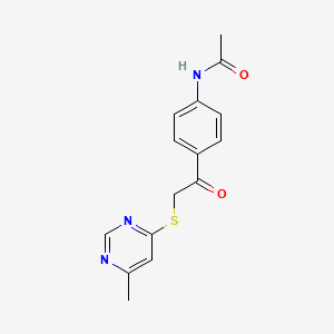 molecular formula C15H15N3O2S B7832317 N-[4-[2-(6-methylpyrimidin-4-yl)sulfanylacetyl]phenyl]acetamide 