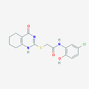molecular formula C16H16ClN3O3S B7832362 N-(5-chloro-2-hydroxyphenyl)-2-[(4-oxo-5,6,7,8-tetrahydro-1H-quinazolin-2-yl)sulfanyl]acetamide 