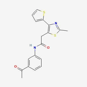 molecular formula C18H16N2O2S2 B7832368 N-(3-ACETYLPHENYL)-2-[2-METHYL-4-(THIOPHEN-2-YL)-1,3-THIAZOL-5-YL]ACETAMIDE 
