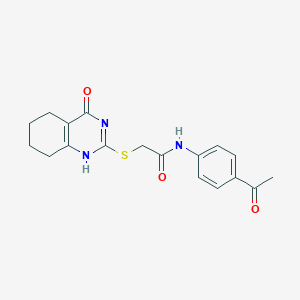 molecular formula C18H19N3O3S B7832378 N-(4-acetylphenyl)-2-[(4-oxo-5,6,7,8-tetrahydro-1H-quinazolin-2-yl)sulfanyl]acetamide 