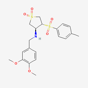 molecular formula C20H25NO6S2 B7832463 REL-(3R,4S)-N-(3,4-DIMETHOXYBENZYL)-4-[(4-METHYLPHENYL)SULFONYL]TETRAHYDRO-3-THIOPHENAMINE 1,1-DIOXIDE 