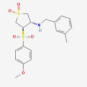molecular formula C19H23NO5S2 B7832471 (3R4S)-3-(4-METHOXYBENZENESULFONYL)-4-{[(3-METHYLPHENYL)METHYL]AMINO}-1LAMBDA6-THIOLANE-11-DIONE 