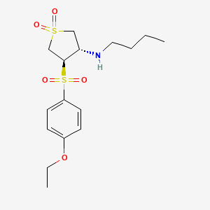 molecular formula C16H25NO5S2 B7833028 3-(BUTYLAMINO)-4-[(4-ETHOXYPHENYL)SULFONYL]TETRAHYDRO-1H-1LAMBDA~6~-THIOPHENE-1,1-DIONE 