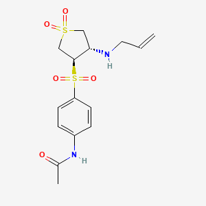 molecular formula C15H20N2O5S2 B7833164 N-(4-{[(3R4S)-11-DIOXO-4-[(PROP-2-EN-1-YL)AMINO]-1LAMBDA6-THIOLAN-3-YL]SULFONYL}PHENYL)ACETAMIDE 
