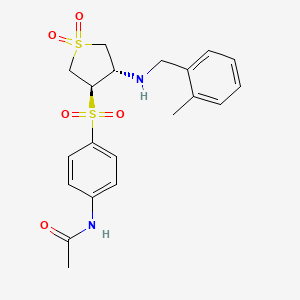molecular formula C20H24N2O5S2 B7833171 N-(4-{[(3R4S)-4-{[(2-METHYLPHENYL)METHYL]AMINO}-11-DIOXO-1LAMBDA6-THIOLAN-3-YL]SULFONYL}PHENYL)ACETAMIDE 