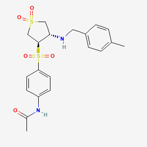 molecular formula C20H24N2O5S2 B7833174 N-(4-{[(3R4S)-4-{[(4-METHYLPHENYL)METHYL]AMINO}-11-DIOXO-1LAMBDA6-THIOLAN-3-YL]SULFONYL}PHENYL)ACETAMIDE 