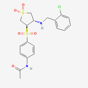 molecular formula C19H21ClN2O5S2 B7833176 N-(4-{[(3R4S)-4-{[(2-CHLOROPHENYL)METHYL]AMINO}-11-DIOXO-1LAMBDA6-THIOLAN-3-YL]SULFONYL}PHENYL)ACETAMIDE 