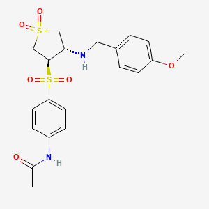 molecular formula C20H24N2O6S2 B7833183 N-(4-{[(3R4S)-4-{[(4-METHOXYPHENYL)METHYL]AMINO}-11-DIOXO-1LAMBDA6-THIOLAN-3-YL]SULFONYL}PHENYL)ACETAMIDE 