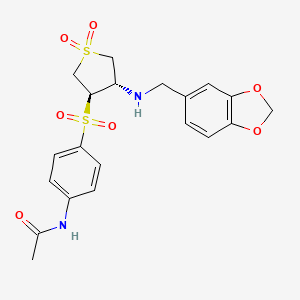 molecular formula C20H22N2O7S2 B7833185 N-(4-{[(3R4S)-4-{[(2H-13-BENZODIOXOL-5-YL)METHYL]AMINO}-11-DIOXO-1LAMBDA6-THIOLAN-3-YL]SULFONYL}PHENYL)ACETAMIDE 
