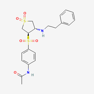 molecular formula C20H24N2O5S2 B7833200 N-(4-{[(3R4S)-11-DIOXO-4-[(2-PHENYLETHYL)AMINO]-1LAMBDA6-THIOLAN-3-YL]SULFONYL}PHENYL)ACETAMIDE 