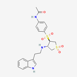 molecular formula C22H25N3O5S2 B7833220 N-(4-{[(3R4S)-4-{[2-(1H-INDOL-3-YL)ETHYL]AMINO}-11-DIOXO-1LAMBDA6-THIOLAN-3-YL]SULFONYL}PHENYL)ACETAMIDE 