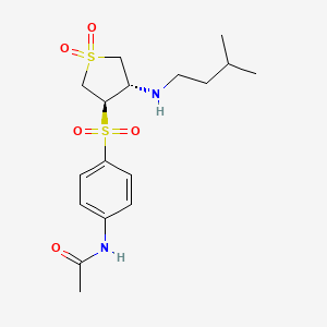 molecular formula C17H26N2O5S2 B7833221 N-(4-{[(3R4S)-4-[(3-METHYLBUTYL)AMINO]-11-DIOXO-1LAMBDA6-THIOLAN-3-YL]SULFONYL}PHENYL)ACETAMIDE 