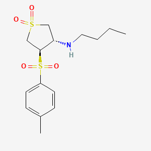 molecular formula C15H23NO4S2 B7833280 (3S4R)-3-(BUTYLAMINO)-4-(4-METHYLBENZENESULFONYL)-1LAMBDA6-THIOLANE-11-DIONE 