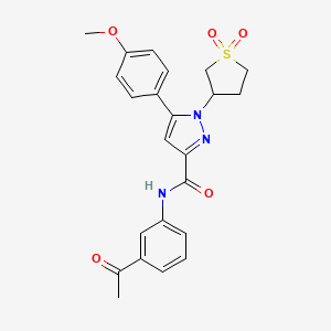 molecular formula C23H23N3O5S B7833608 N-(3-ACETYLPHENYL)-1-(11-DIOXO-1LAMBDA6-THIOLAN-3-YL)-5-(4-METHOXYPHENYL)-1H-PYRAZOLE-3-CARBOXAMIDE 