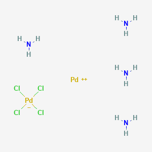 molecular formula Cl4H8N4Pd2-2 B078338 azane;palladium(2+);tetrachloropalladium(2-) CAS No. 13820-44-5