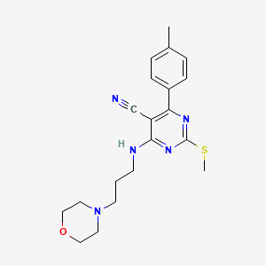 molecular formula C20H25N5OS B7833894 4-(4-METHYLPHENYL)-2-(METHYLSULFANYL)-6-{[3-(MORPHOLIN-4-YL)PROPYL]AMINO}PYRIMIDINE-5-CARBONITRILE 