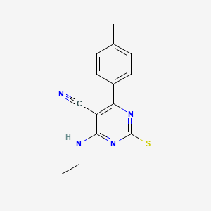 molecular formula C16H16N4S B7833901 4-(4-methylphenyl)-2-(methylsulfanyl)-6-[(prop-2-en-1-yl)amino]pyrimidine-5-carbonitrile 
