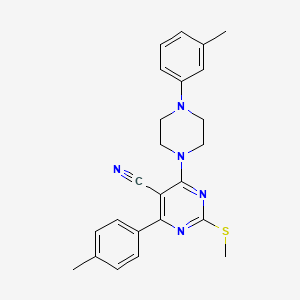 molecular formula C24H25N5S B7833907 4-(4-METHYLPHENYL)-6-[4-(3-METHYLPHENYL)PIPERAZIN-1-YL]-2-(METHYLSULFANYL)PYRIMIDINE-5-CARBONITRILE 
