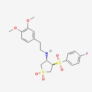 molecular formula C20H24FNO6S2 B7834371 REL-(3R,4S)-N-[2-(3,4-DIMETHOXYPHENYL)ETHYL]-4-[(4-FLUOROPHENYL)SULFONYL]TETRAHYDRO-3-THIOPHENAMINE 1,1-DIOXIDE 