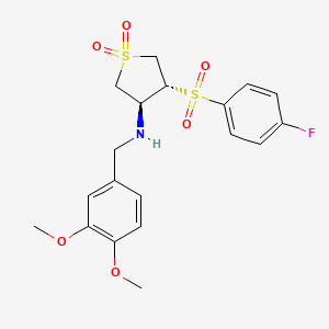 molecular formula C19H22FNO6S2 B7834379 REL-(3R,4S)-N-(3,4-DIMETHOXYBENZYL)-4-[(4-FLUOROPHENYL)SULFONYL]TETRAHYDRO-3-THIOPHENAMINE 1,1-DIOXIDE 