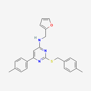 molecular formula C24H23N3OS B7834547 N-[(FURAN-2-YL)METHYL]-6-(4-METHYLPHENYL)-2-{[(4-METHYLPHENYL)METHYL]SULFANYL}PYRIMIDIN-4-AMINE 
