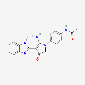 molecular formula C20H19N5O2 B7834567 N-[4-[5-amino-4-(1-methylbenzimidazol-2-yl)-3-oxo-2H-pyrrol-1-yl]phenyl]acetamide 