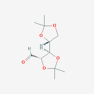 molecular formula C11H18O5 B078347 (4S,5R)-5-[(4R)-2,2-dimethyl-1,3-dioxolan-4-yl]-2,2-dimethyl-1,3-dioxolane-4-carbaldehyde CAS No. 13039-93-5