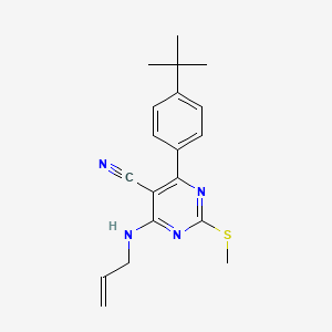 molecular formula C19H22N4S B7834752 4-(4-TERT-BUTYLPHENYL)-2-(METHYLSULFANYL)-6-[(PROP-2-EN-1-YL)AMINO]PYRIMIDINE-5-CARBONITRILE 