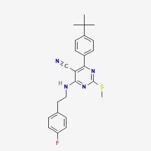 molecular formula C24H25FN4S B7834770 4-(4-TERT-BUTYLPHENYL)-6-{[2-(4-FLUOROPHENYL)ETHYL]AMINO}-2-(METHYLSULFANYL)PYRIMIDINE-5-CARBONITRILE 