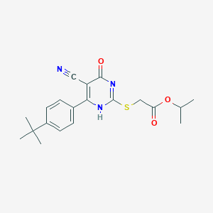 molecular formula C20H23N3O3S B7835055 propan-2-yl 2-[[6-(4-tert-butylphenyl)-5-cyano-4-oxo-1H-pyrimidin-2-yl]sulfanyl]acetate 