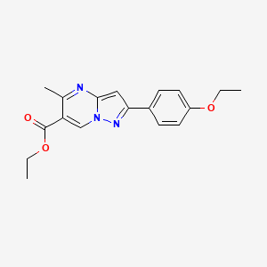 molecular formula C18H19N3O3 B7835186 Ethyl 2-(4-ethoxyphenyl)-5-methylpyrazolo[1,5-a]pyrimidine-6-carboxylate 
