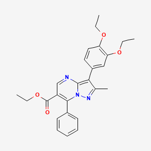 molecular formula C26H27N3O4 B7835193 Ethyl 3-(3,4-diethoxyphenyl)-2-methyl-7-phenylpyrazolo[1,5-a]pyrimidine-6-carboxylate 