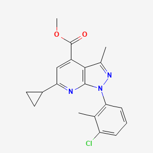 molecular formula C19H18ClN3O2 B7835207 methyl 1-(3-chloro-2-methylphenyl)-6-cyclopropyl-3-methyl-1H-pyrazolo[3,4-b]pyridine-4-carboxylate 