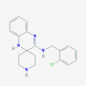 molecular formula C19H21ClN4 B7835259 N-[(2-chlorophenyl)methyl]spiro[4H-quinoxaline-3,4'-piperidine]-2-amine 