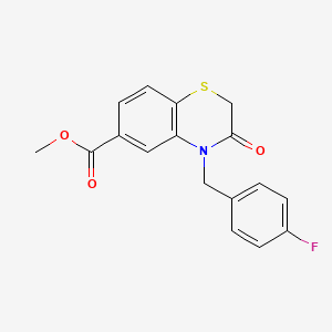 molecular formula C17H14FNO3S B7835430 methyl 4-(4-fluorobenzyl)-3-oxo-3,4-dihydro-2H-1,4-benzothiazine-6-carboxylate 
